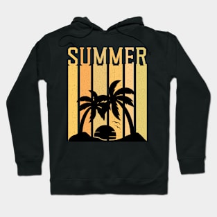 Summer Retro Palm Tree Beach Hoodie